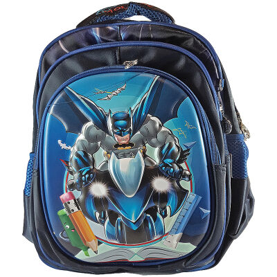 شنطة ظهر مدرسية MOMOLLY ثلاثية الابعاد مقاس 14 بوصة مع 2 قطعة مقلمة و لانش باج رسمة Batman