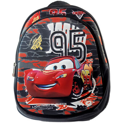 شنطة ظهر للمدرسة للاولاد والبنات ماركة BZ برسومات ثلاثية الابعاد مقاس 14 بوصة رسمة Cars 95
