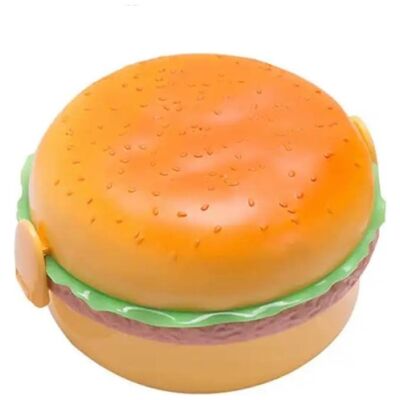 لانش بوكس بلاستيكي للاطفال بتصميم همبرغر متعدد الطبقات 200مل Burger Lunch Box