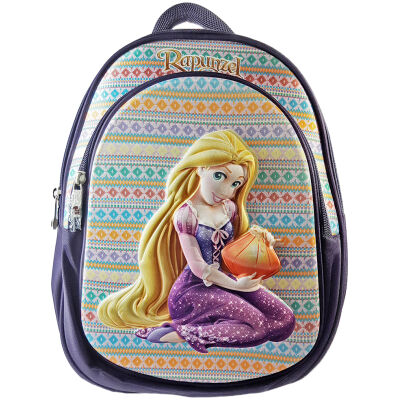 شنطة ظهر للمدرسة للاولاد والبنات ماركة BZ برسومات ثلاثية الابعاد مقاس 16 بوصة رسمة Rapunzel
